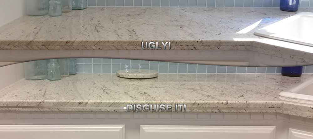 Have Ugly Granite Edge Seams Disguise It With Stainless Steel